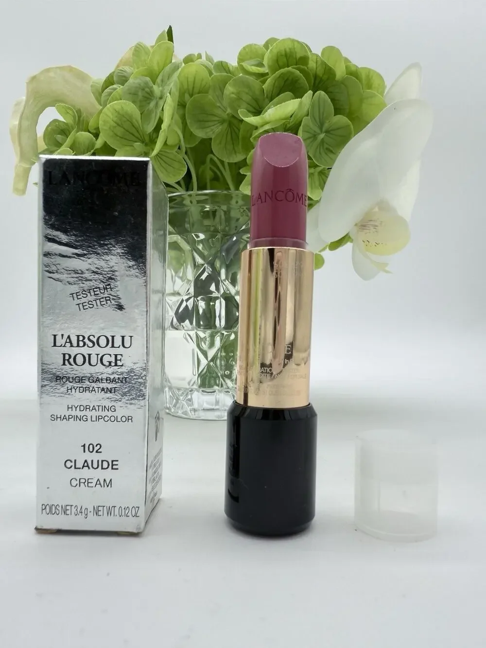 Lancome L'ansolu Rouge Shaping Lipcolor 102 Claude Cream 3.4g / .12oz Clear Cap